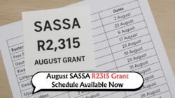 SASSA Announces R2,315 Payments for August 2025: Check the Provincial Schedule for Seniors and Families Now
